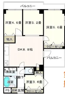 ライオンズマンション学園前【2階】の間取り