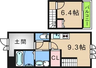 ツイン フォレスト住之江I番館【2階】の間取り