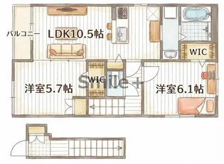 エルメゾン久米【2階】の間取り