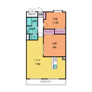 ポルト・ボヌール【3階】の間取り
