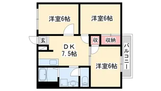 ニューシティー粟津【1階】の間取り