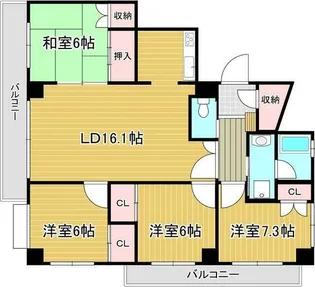 ロワールイン守恒【5階】の間取り