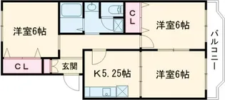 エスポワールコマツ参番館【1階】の間取り