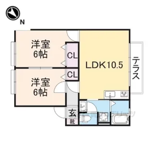 ウィンディアおだA【1階】の間取り
