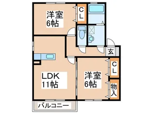エテルノ ストラーダ塔原西C棟【1階】の間取り