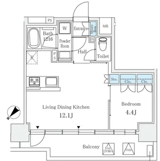 サンライズ茅場町【3階】の間取り