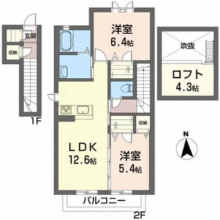 シャーメゾン アリエス【2階】の間取り