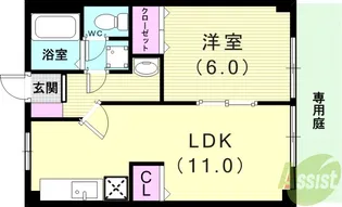 ロイヤルハイツIV【1階】の間取り