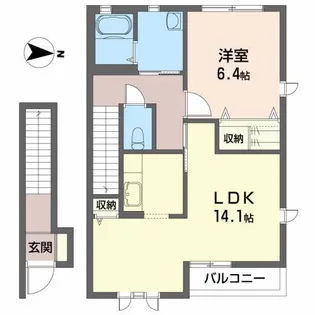 シャーメゾン中里【2階】の間取り