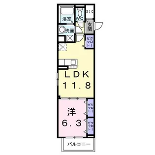 ボワ リュネール【2階】の間取り