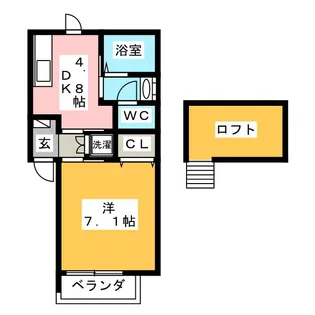サンフォレスト入生田第四棟【2階】の間取り