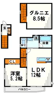 サンライズ烏山【2階】の間取り