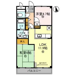 アメニティーハイツII【1階】の間取り