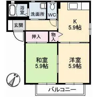 メゾン梅の木 B棟の間取り