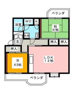 くずは台団地7号棟【3階】の間取り