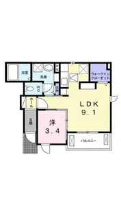 ハウスクレメント C【1階】の間取り