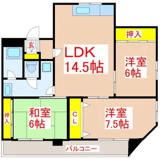 メゾン上之園【5階】の間取り