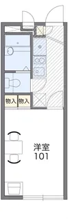 レオパレス上九沢【2階】の間取り