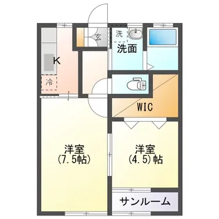 シャルール A棟【2階】の間取り