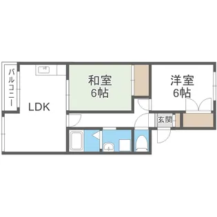 クチュール月寒東【2階】の間取り