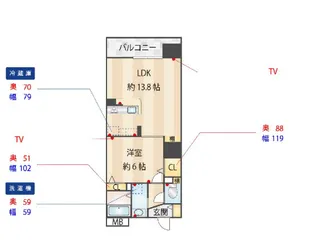 S FORT警固タワー【3階】の間取り