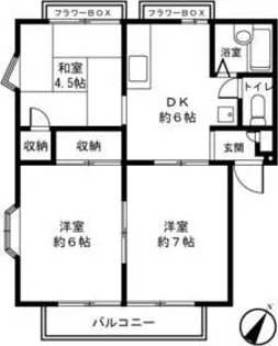 ジュネス十日市場A棟【3階】の間取り