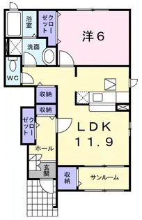 ラック ヴィラII A【1階】の間取り
