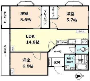 セルヴァン掛尾【2階】の間取り