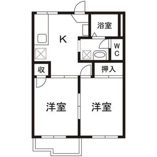 コーポアイリスB棟【2階】の間取り