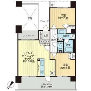 ライオンズ湘南藤沢グランフォート【3階】の間取り