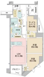 オープンレジデンシア大井町【1階】の間取り