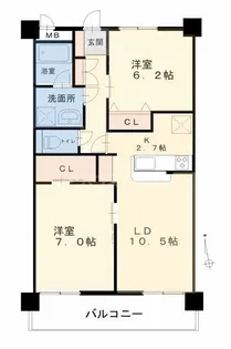 オアシスF棟【2階】の間取り