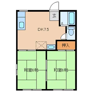 ハイツしょがわ【1階】の間取り