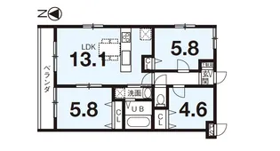 メゾンH&DV【5階】の間取り