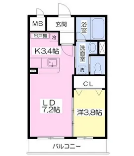 カーサビアンカ谷藤【1階】の間取り