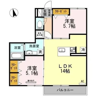 イリゼ【1階】の間取り