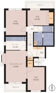 ヒルズガレ【3階】の間取り