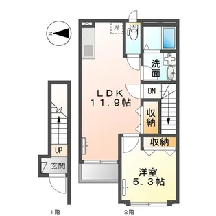 カーサ マローネ【2階】の間取り