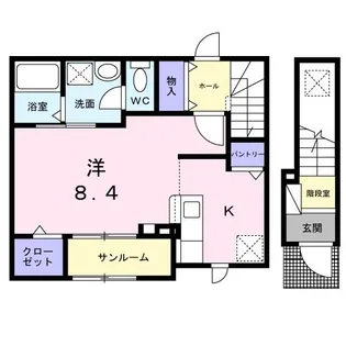 広島県広島市安佐南区山本6【アパート】の間取り