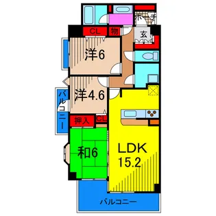 ダイアパレス亀有公園通り【3階】の間取り