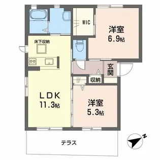 ティアラ・駅南C【1階】の間取り