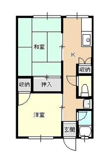 コーポ田園【1階】の間取り