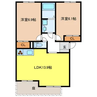 岐阜県岐阜市日置江1【アパート】の間取り