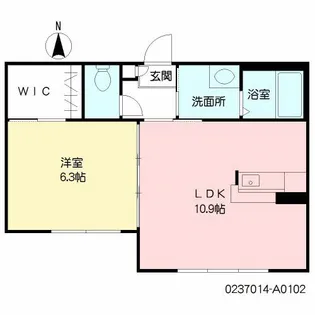 エクセラン多布施【1階】の間取り