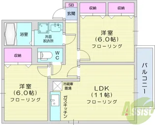 ウィルモア B【2階】の間取り