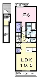1LDKの間取り画像