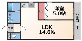 ミワパラディ新今里【1階】の間取り
