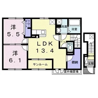 広島県廿日市市佐方【アパート】の間取り