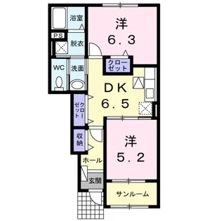 ベルソレイユI【1階】の間取り