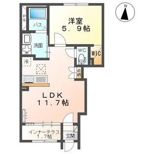 福島県郡山市大槻町字針生向【アパート】の間取り